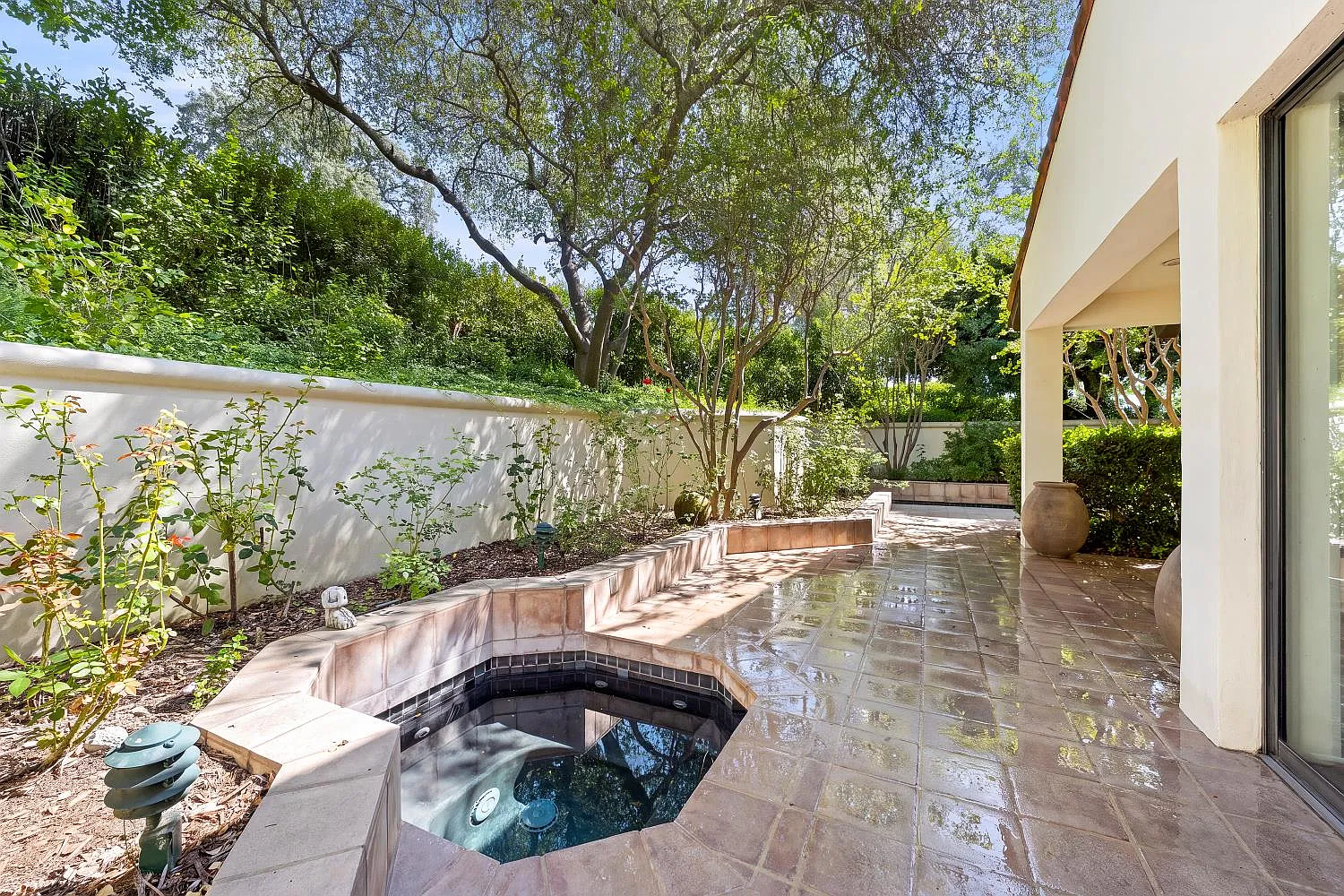 Wellness courtyard cold plunge.