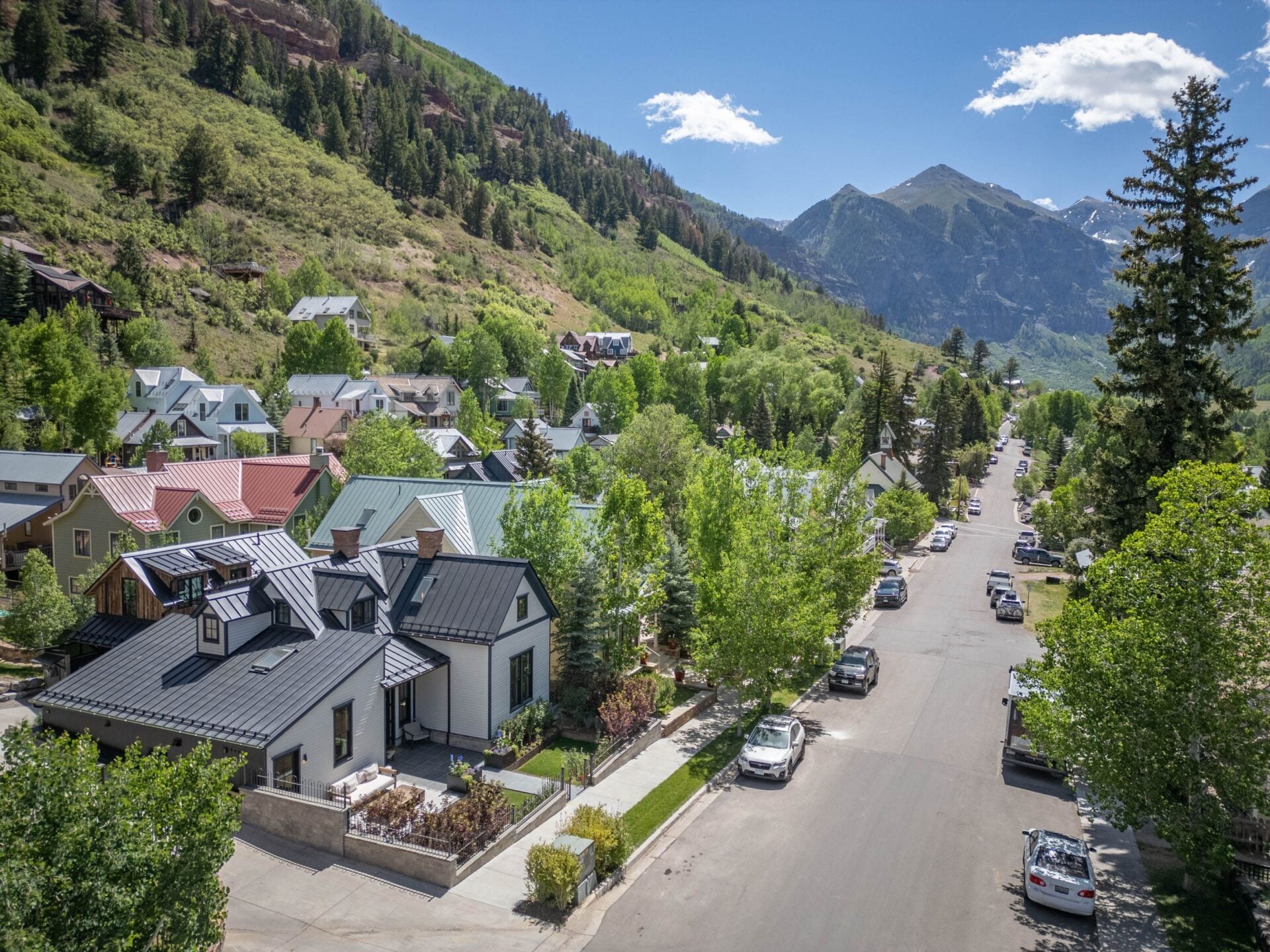 Aerial view of SweetWater Brewing Founder Telluride Home