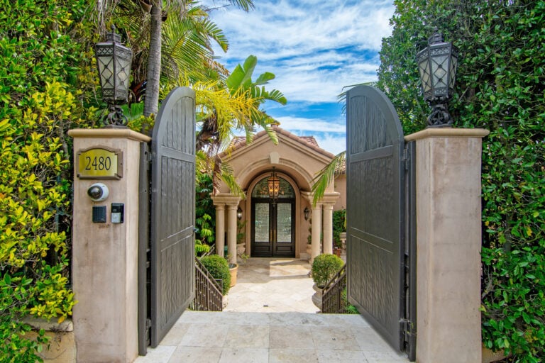 Gated entrance to the Late Elgin Baylor’s former Beverly Hills home.