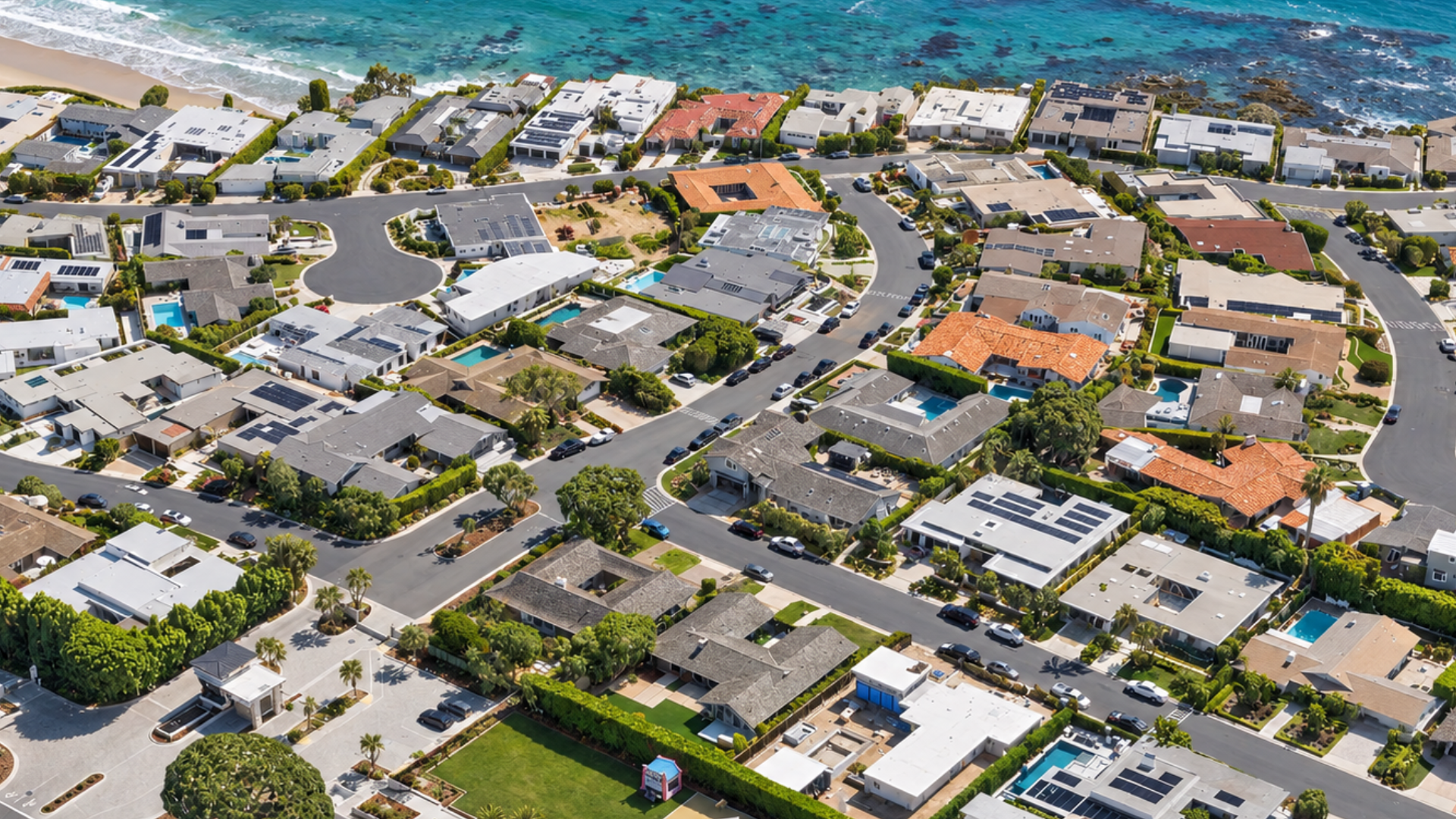 Aerial view of Josh Allen's Dana Point home.