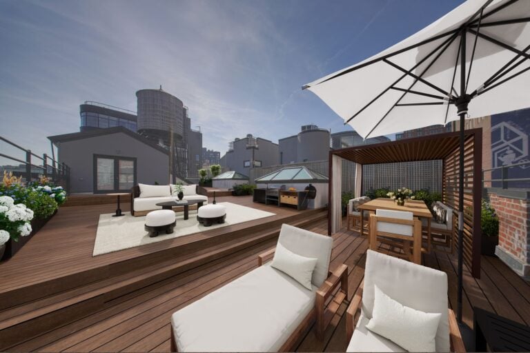 Rooftop terrace at Linda Evangelista's Manhattan penthouse.