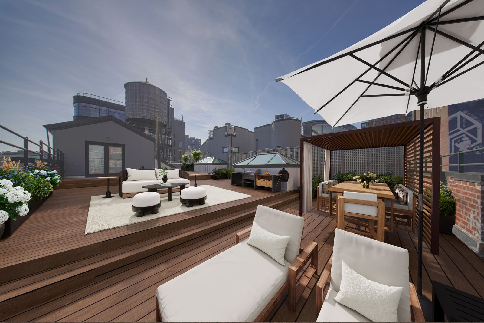 Rooftop terrace at Linda Evangelista's Manhattan penthouse.