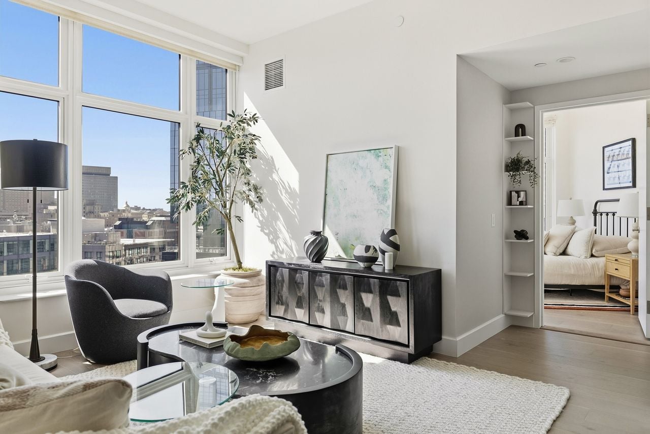 Living room in Mike Gorman's Boston Penthouse.