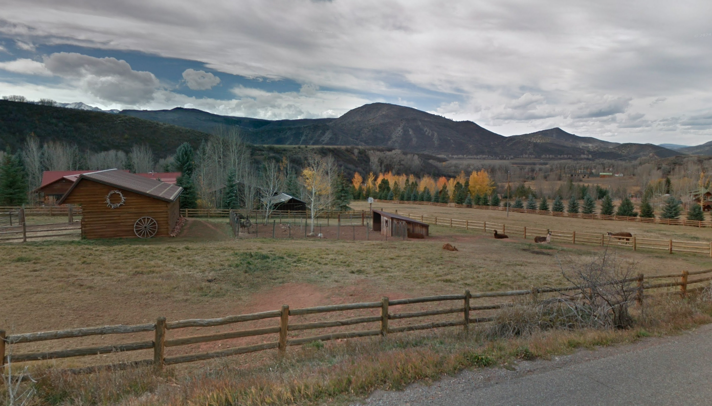 Barn and pasture at John Oats' Aspen Ranch.