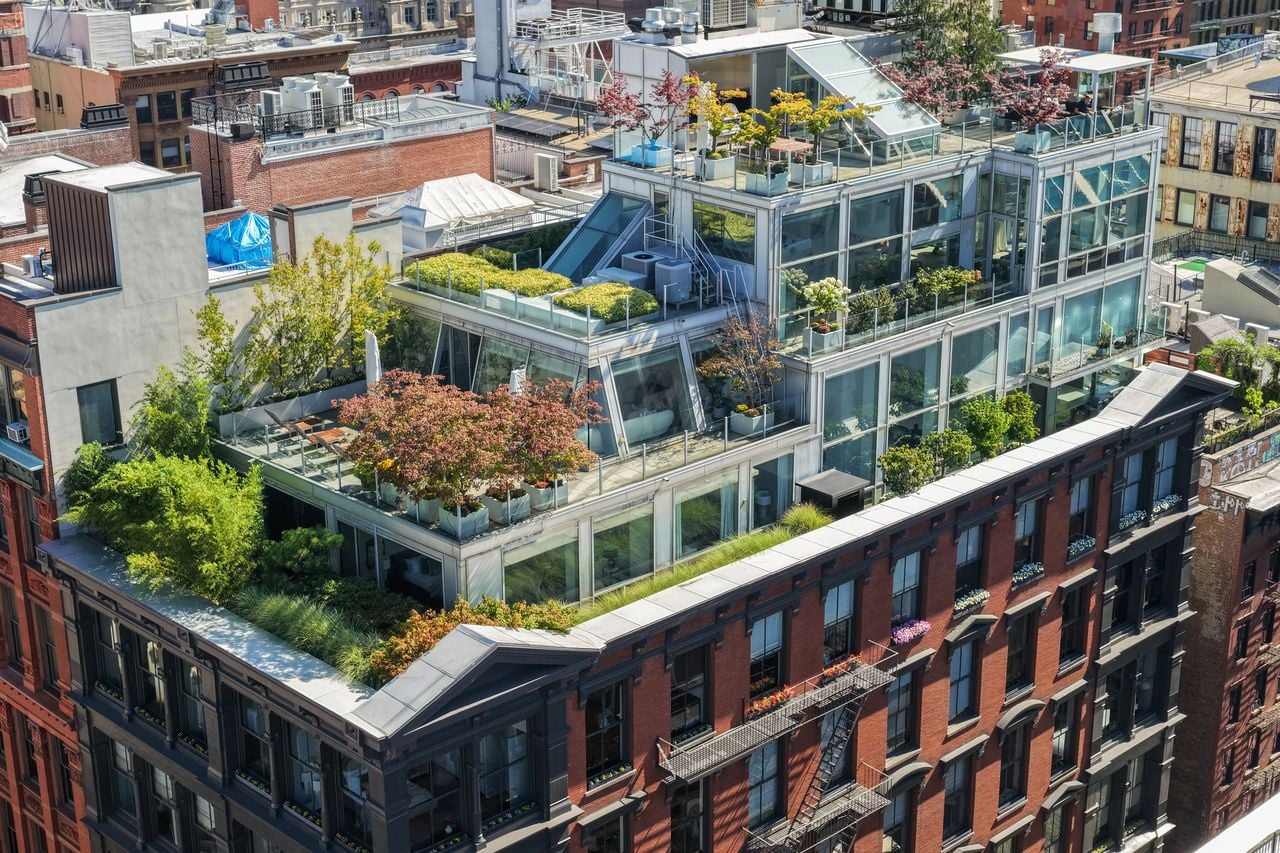 Aerial view of Thierry Henry's New York penthouse.