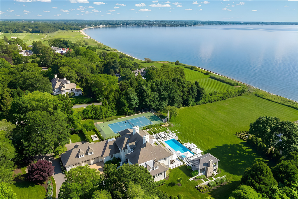 Aerial view of Brad Faxon's Former Rhode Island Mansion.