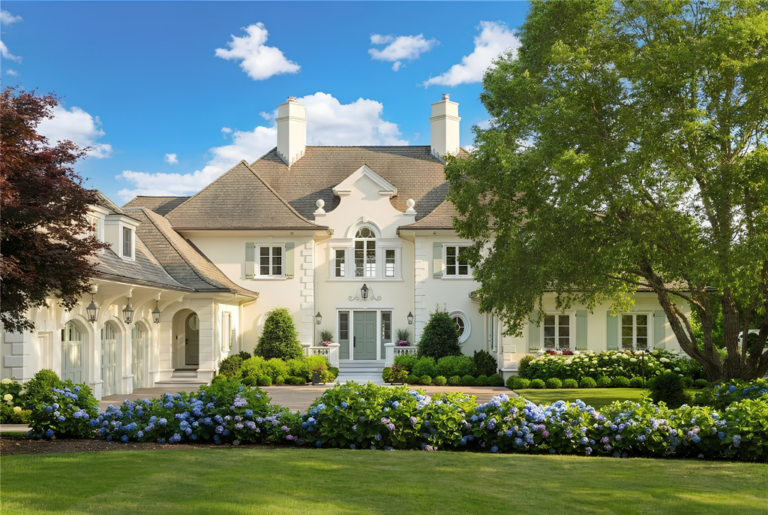 Front exterior of Brad Faxon's Former Rhode Island Mansion.
