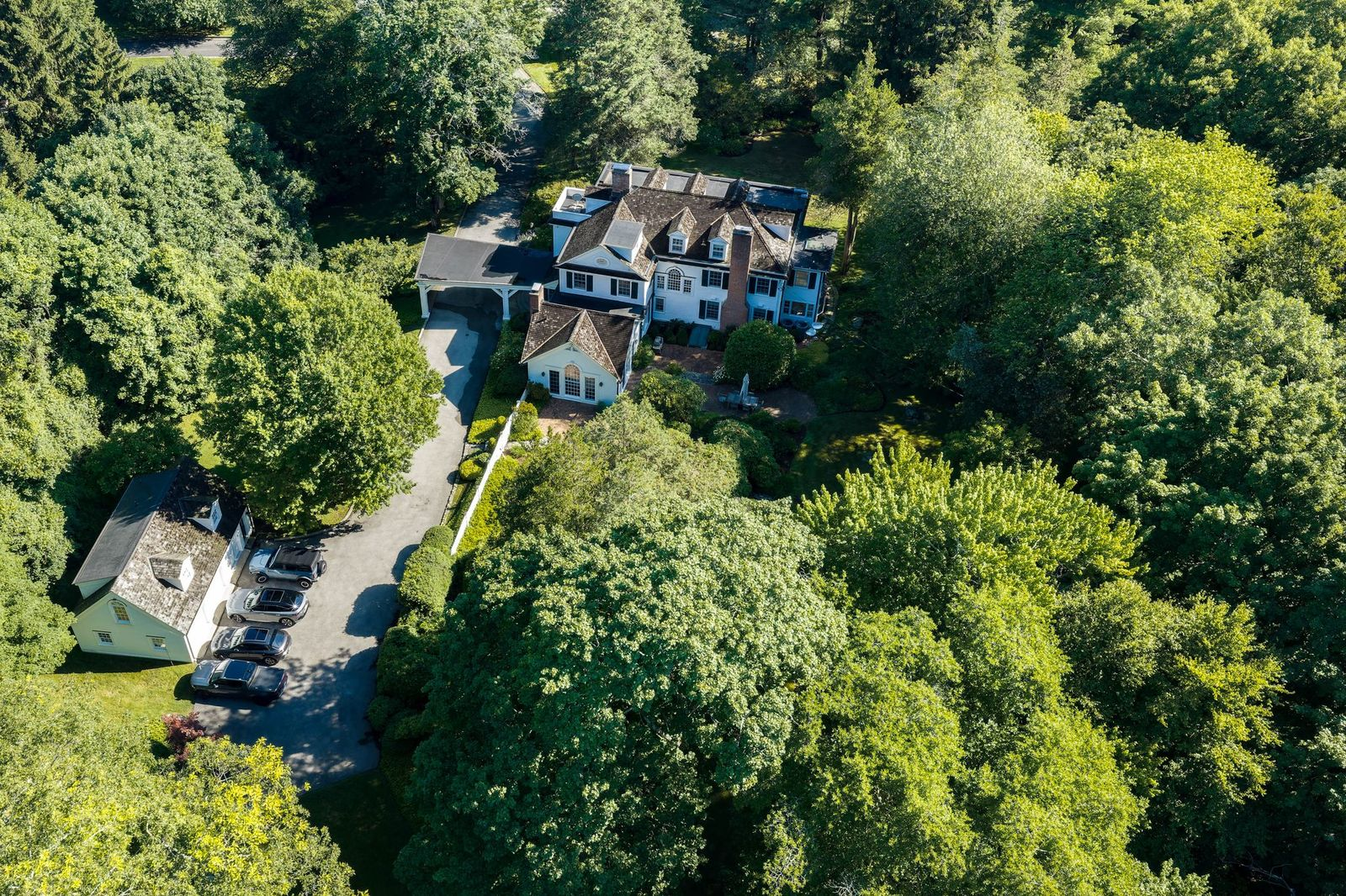 Aerial view of Todd Kahn's Historic New York Estate.