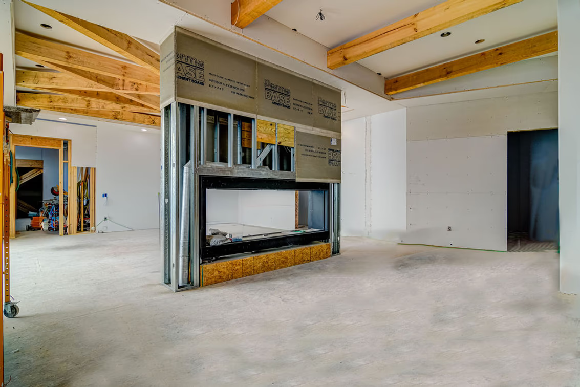 Unfinished primary suite.