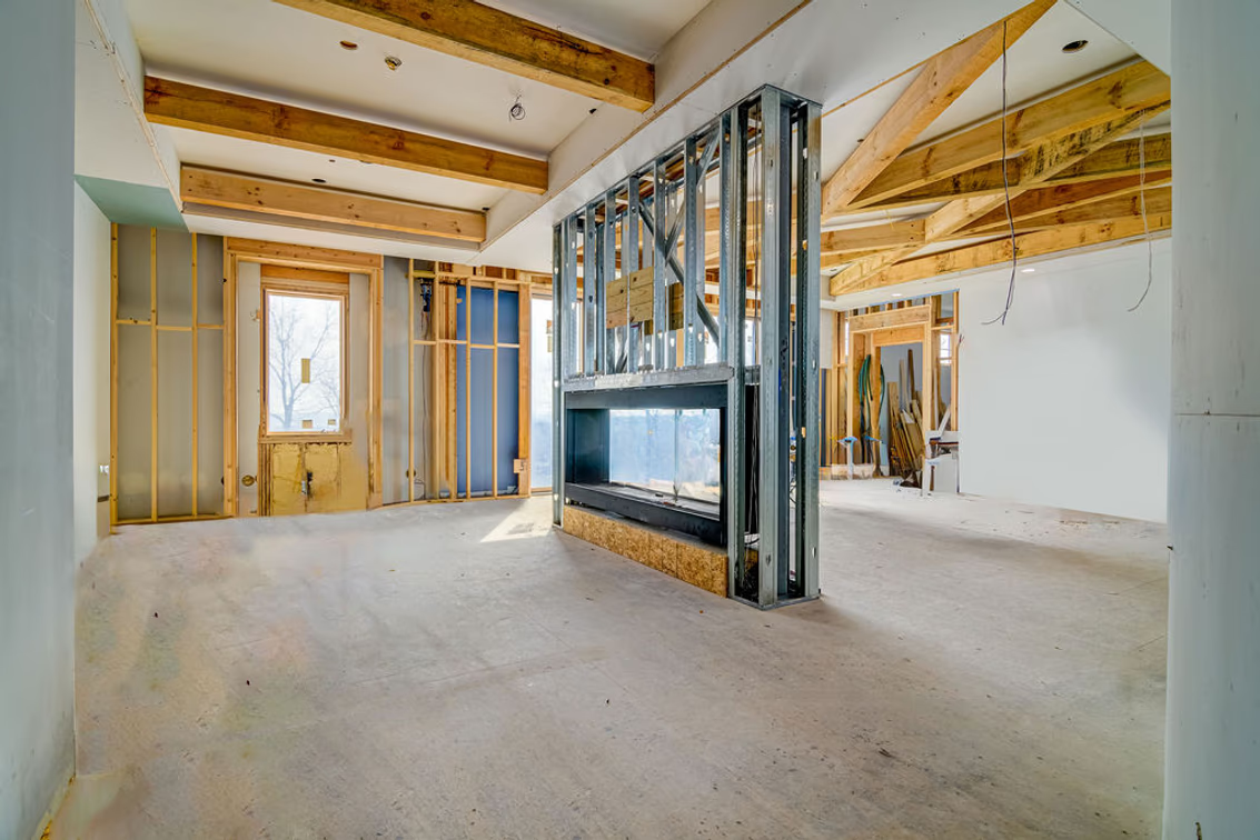 Unfinished primary suite.