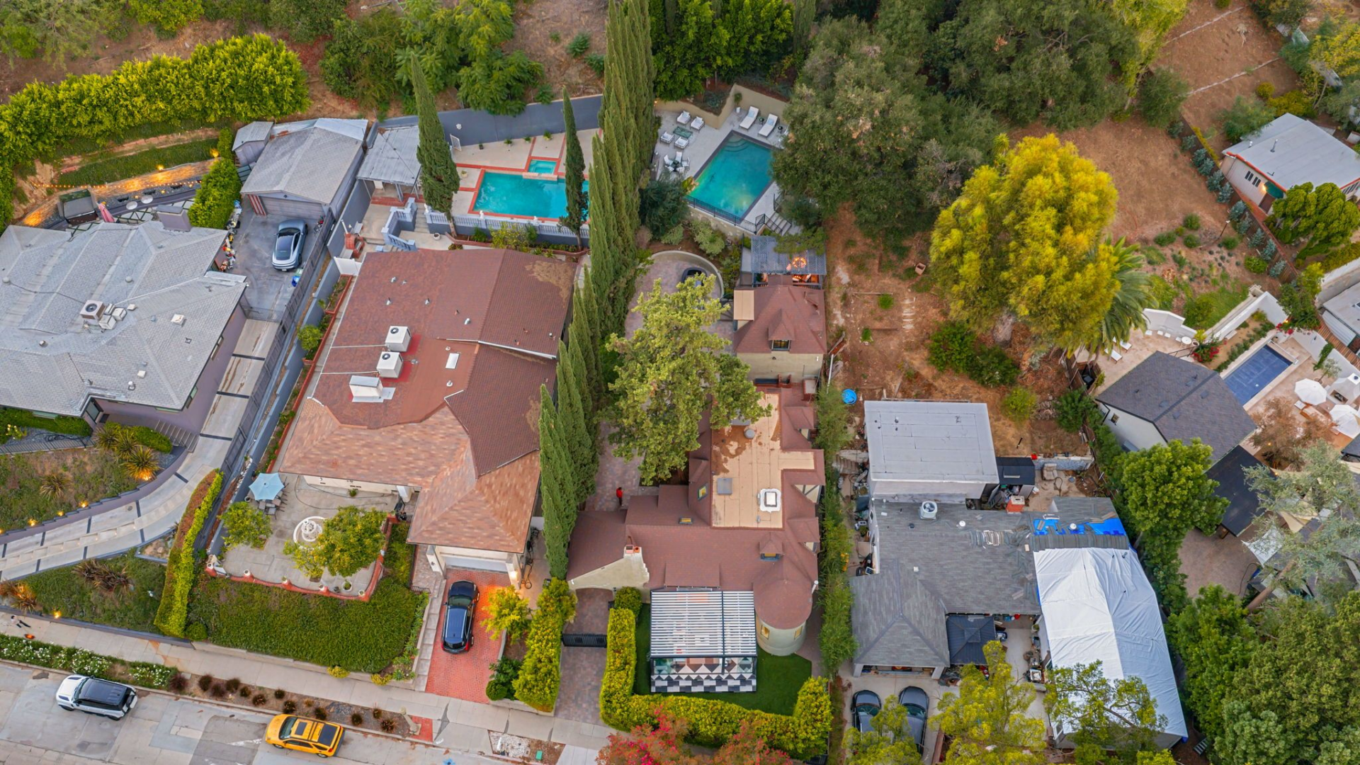Aerial view of Dianna Agron's Former LA Home.
