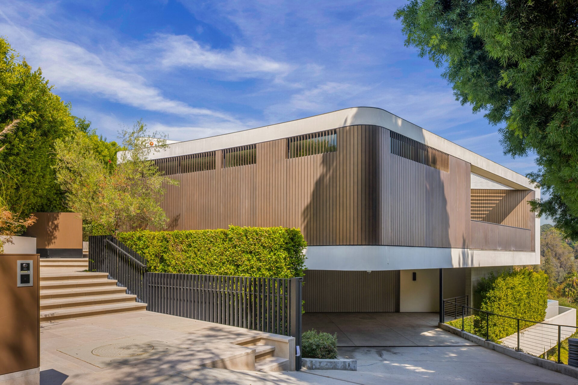 Front entrance to Bel-Air mansion.