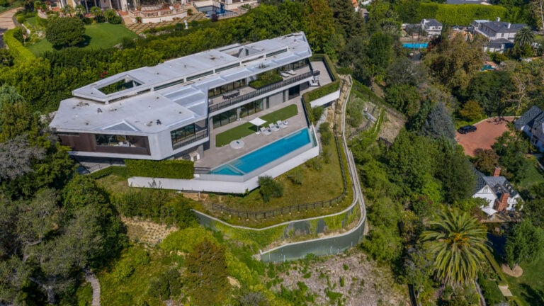 Aerial view of Bel Air mansion.
