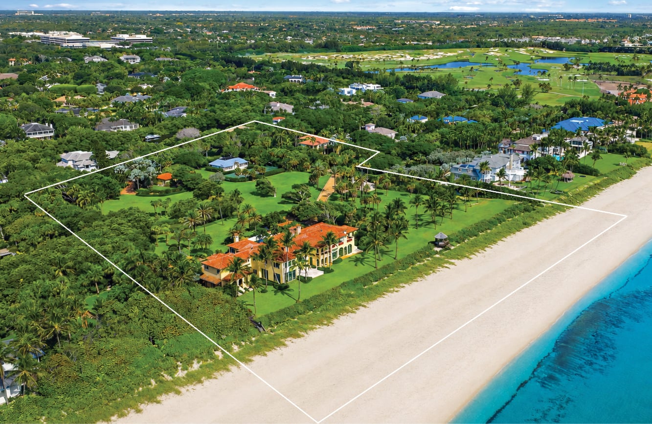 Aerial view of Larry Ellison's North Palm Beach estate.