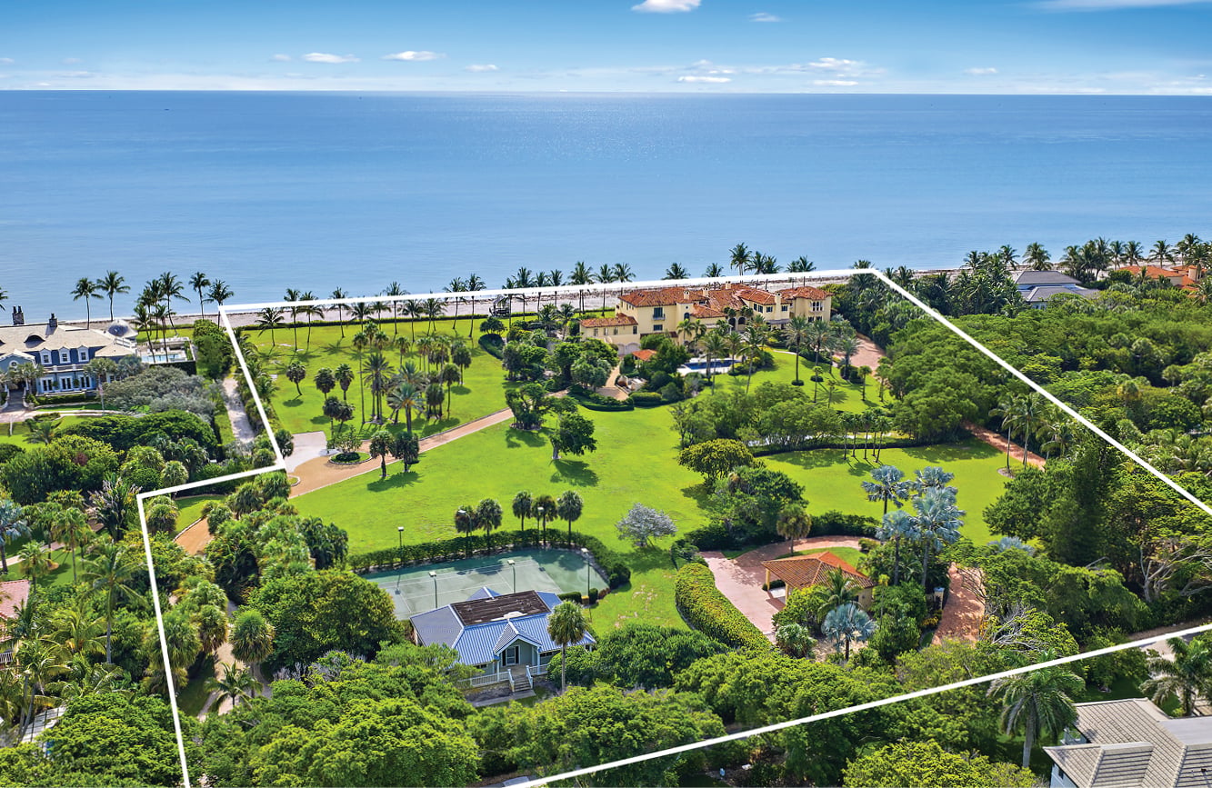 Aerial view of Larry Ellison's North Palm Beach estate.