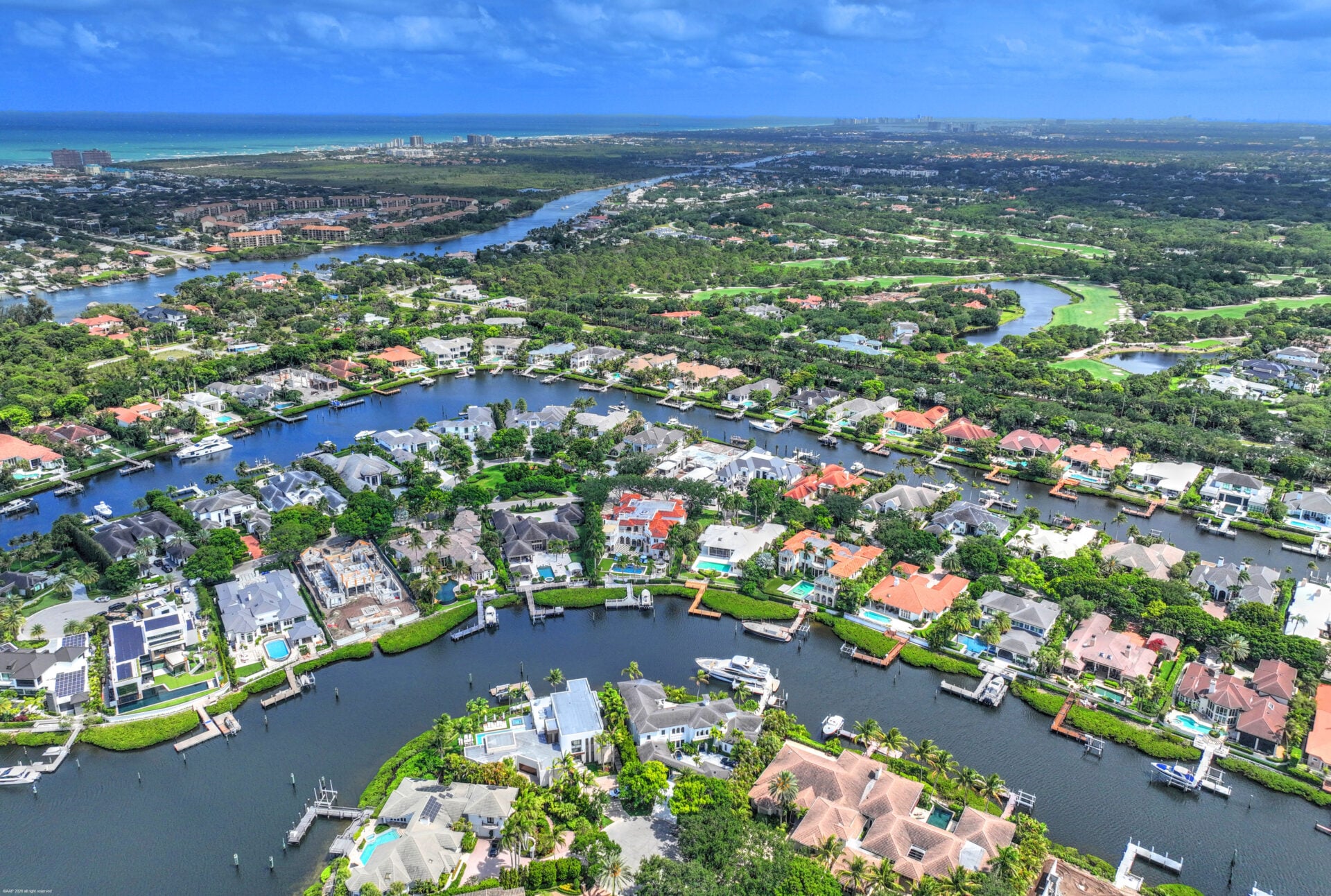 Aerial view of Admirals Cove community.