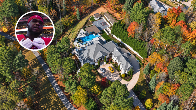 Aerial view of Grady Jarrett's Sandy Springs mansion.