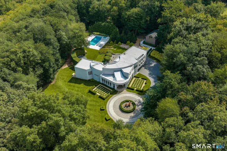 Aerial view of Jay Manuel's Conneticut estate.