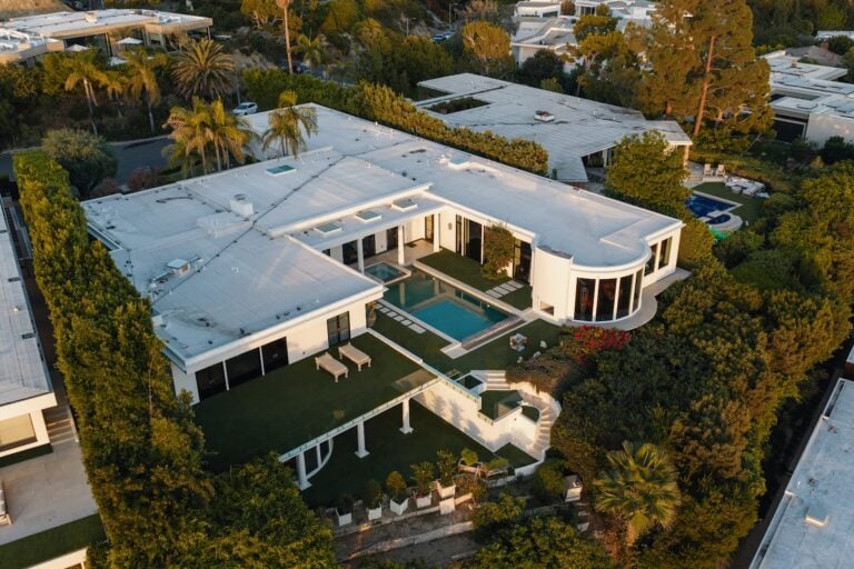 Aerial view of Jeff Hyland's Beverly Hills Home.