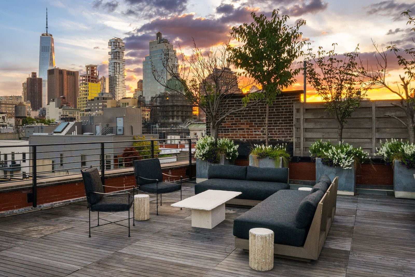 Rooftop terrace in New York City.