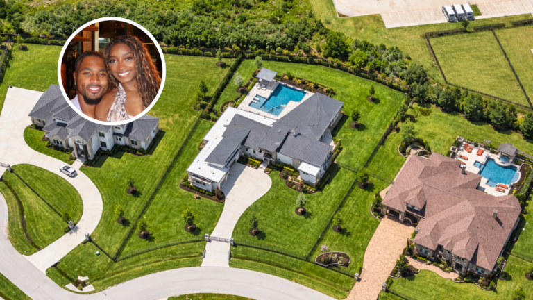 Aerial view of Simone Biles and Jonathan Owens Texas home they sold.