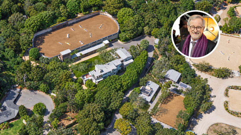 Aerial view of Steven Spielberg's Equestrian Ranch.