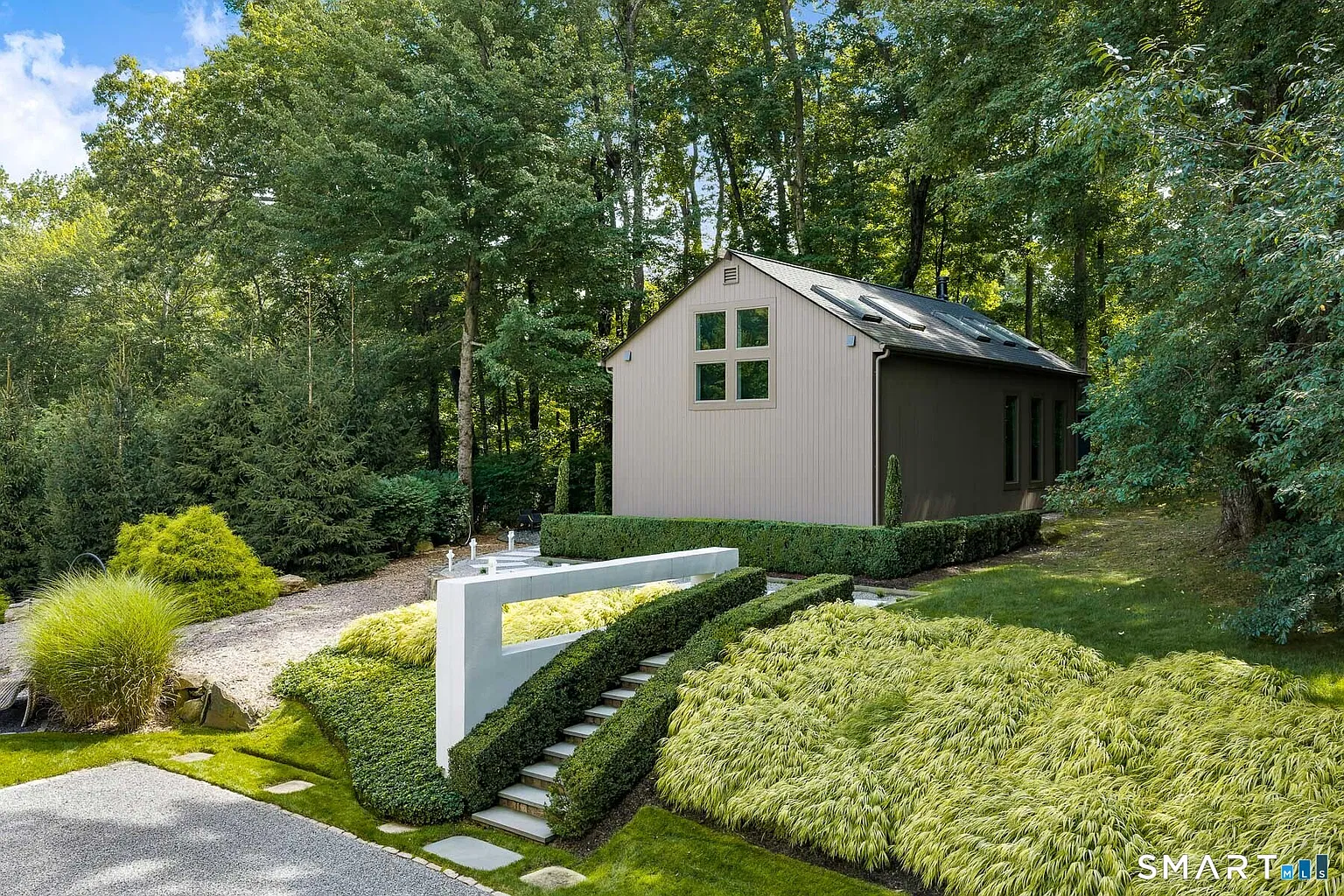 The home gym is housed in its own detached building.
